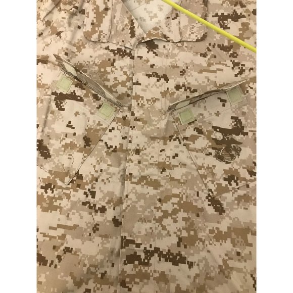 American Apparel USMC Navy Marines Mens M Brown Camo Button Down Jacket *13 - Picture 4 of 8